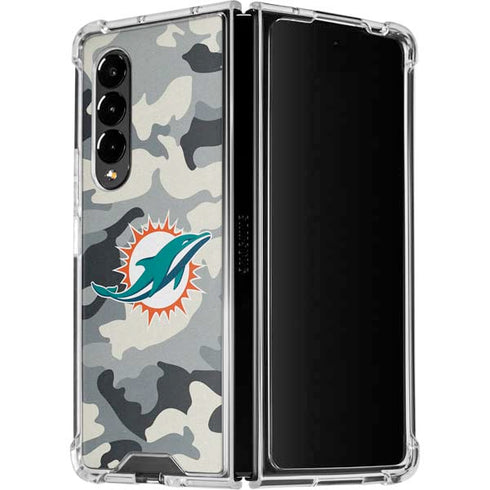 NFL Miami Dolphins Camo Galaxy Z Fold4 5G Clear Case