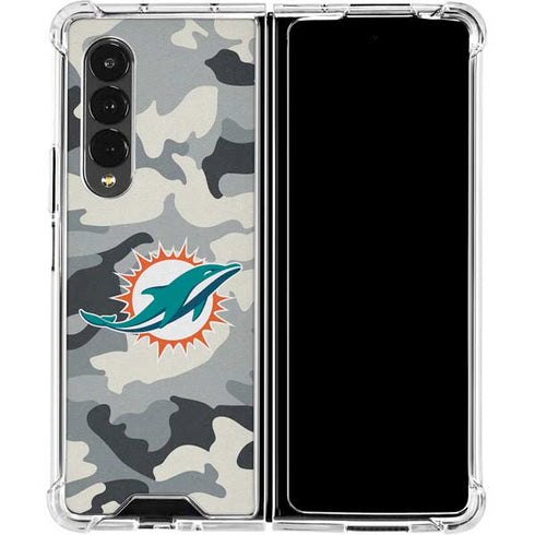 NFL Miami Dolphins Camo Galaxy Z Fold4 5G Clear Case