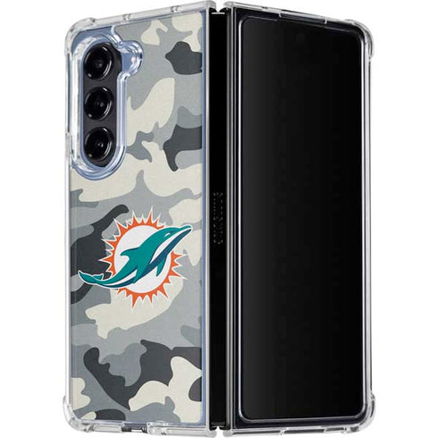 NFL Miami Dolphins Camo Galaxy Z Fold5 5G Clear Case