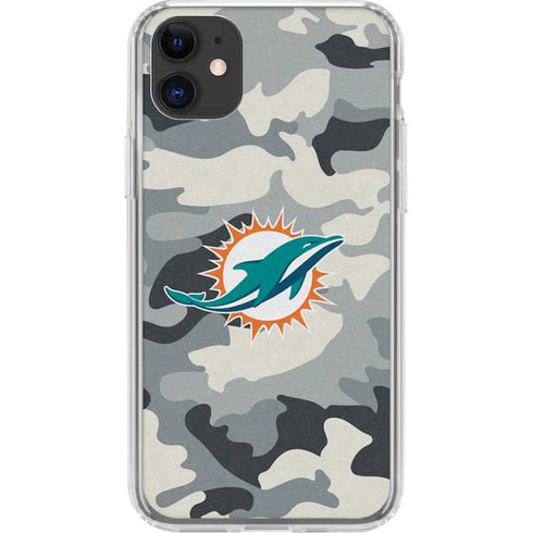 NFL Miami Dolphins Camo iPhone 11 Clear Case