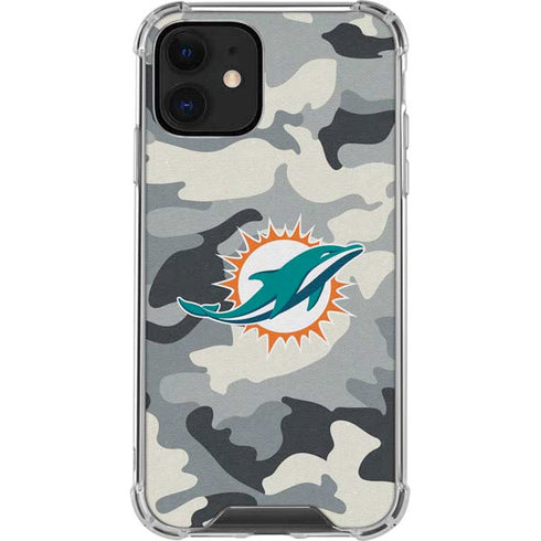 NFL Miami Dolphins Camo iPhone 12 Clear Case