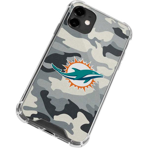 NFL Miami Dolphins Camo iPhone 12 Mini Clear Case