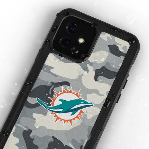 NFL Miami Dolphins Camo iPhone 12 Mini Waterproof Case