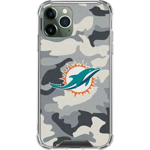 NFL Miami Dolphins Camo iPhone 12 Pro Clear Case