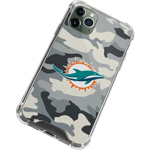 NFL Miami Dolphins Camo iPhone 12 Pro Clear Case