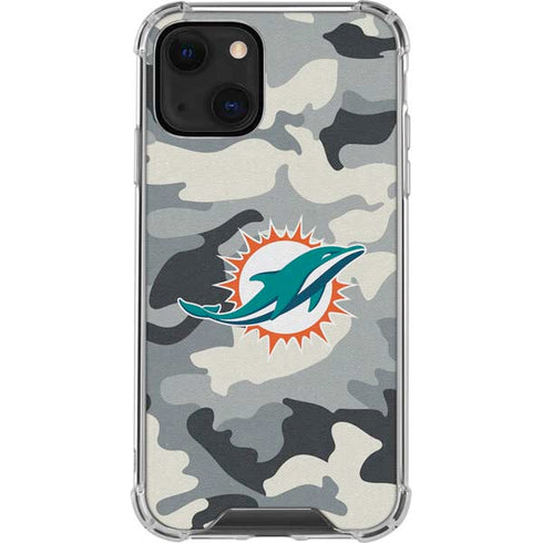 NFL Miami Dolphins Camo iPhone 13 Clear Case