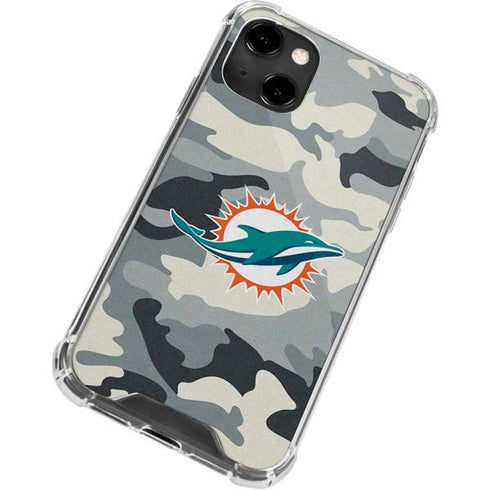 NFL Miami Dolphins Camo iPhone 13 Clear Case