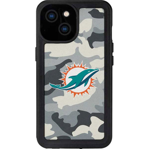 NFL Miami Dolphins Camo iPhone 13 Mini Waterproof Case