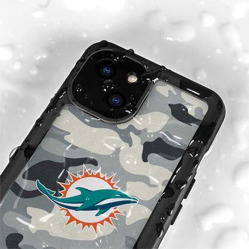 NFL Miami Dolphins Camo iPhone 13 Mini Waterproof Case
