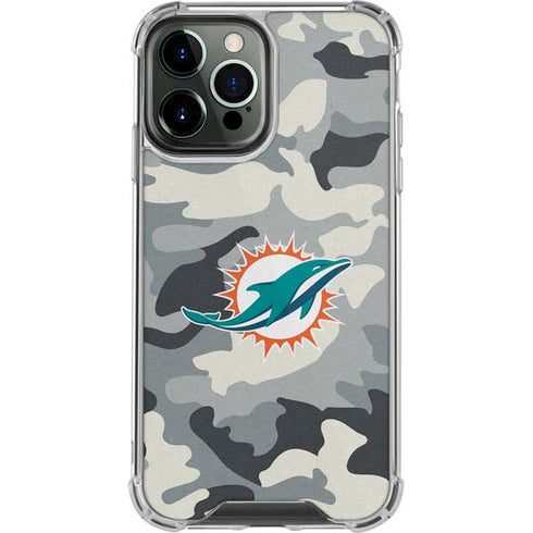 NFL Miami Dolphins Camo iPhone 13 Pro Max Clear Case