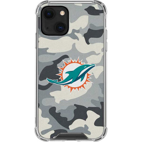 NFL Miami Dolphins Camo iPhone 14 Clear Case