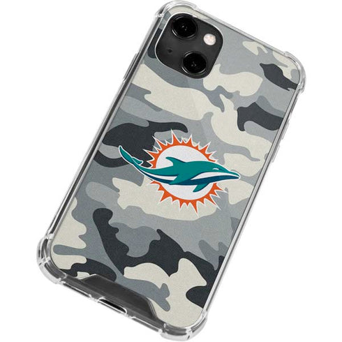 NFL Miami Dolphins Camo iPhone 14 Clear Case