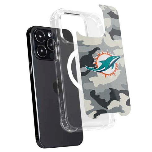 NFL Miami Dolphins Camo iPhone 15 Pro MagSafe Case