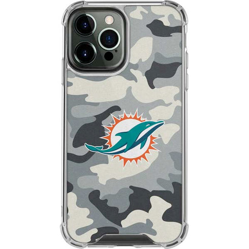 NFL Miami Dolphins Camo iPhone 15 Pro Max Clear Case