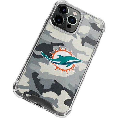 NFL Miami Dolphins Camo iPhone 15 Pro Max Clear Case