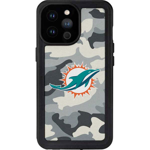 NFL Miami Dolphins Camo iPhone 14 Pro Max Waterproof Case