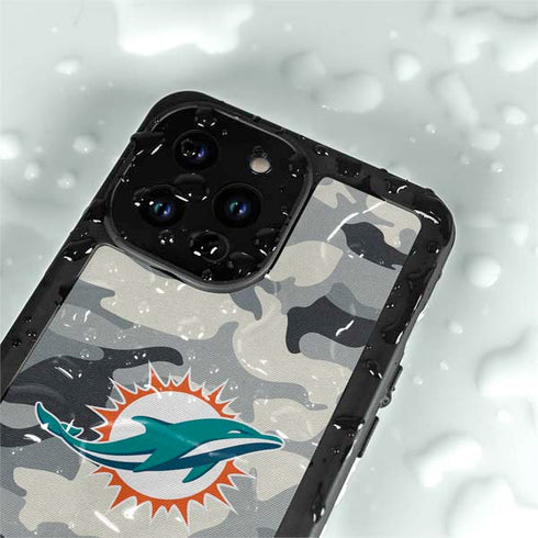 NFL Miami Dolphins Camo iPhone 14 Pro Max Waterproof Case