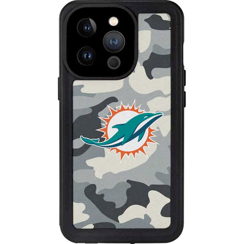 NFL Miami Dolphins Camo iPhone 14 Pro Waterproof Case