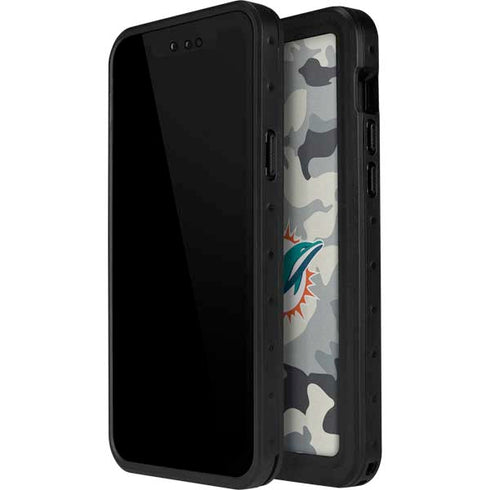 NFL Miami Dolphins Camo iPhone 14 Pro Waterproof Case