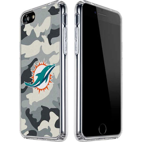 NFL Miami Dolphins Camo iPhone SE (2nd & 3rd Gen) Clear Case