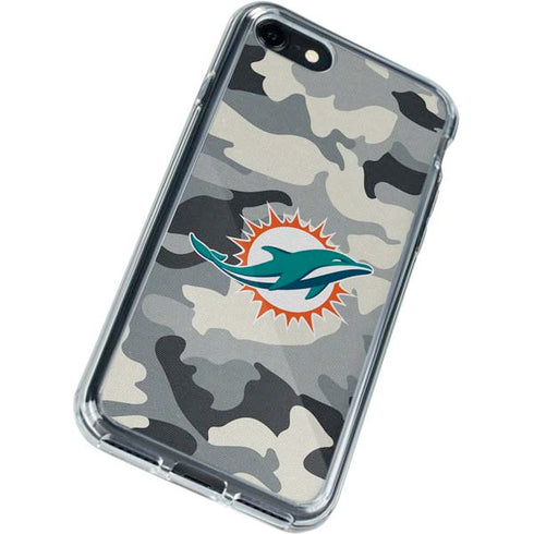 NFL Miami Dolphins Camo iPhone SE (2nd & 3rd Gen) Clear Case
