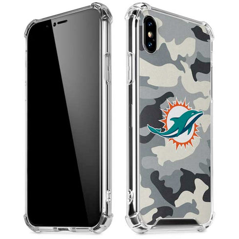 NFL Miami Dolphins Camo iPhone XS Max Clear Case