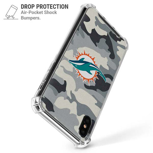 NFL Miami Dolphins Camo iPhone XS Max Clear Case