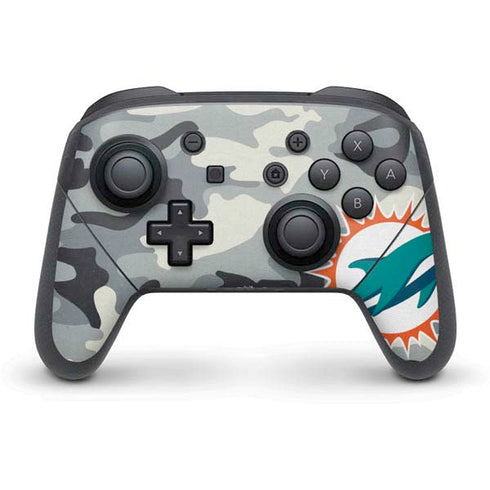 NFL Miami Dolphins Camo Nintendo Switch Pro Controller Skin