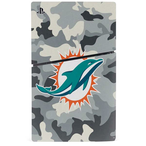 NFL Miami Dolphins Camo PS5 Slim Disk Console Skin