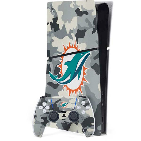 NFL Miami Dolphins Camo PS5 Slim Digital Edition Bundle Skin