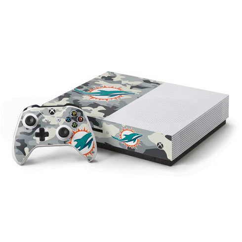 NFL Miami Dolphins Camo Xbox One S Console and Controller Bundle Skin