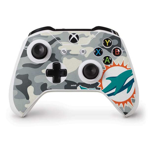 NFL Miami Dolphins Camo Xbox One S Controller Skin