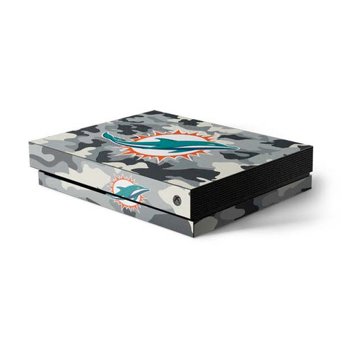 NFL Miami Dolphins Camo Xbox One X Console Skin