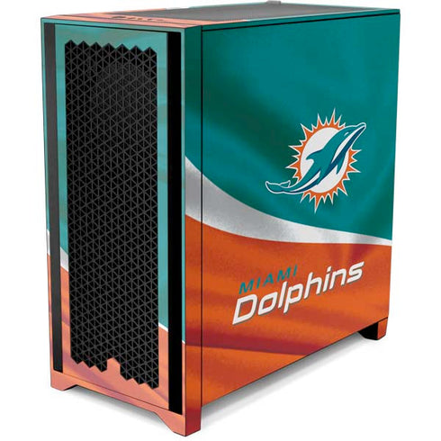 NFL Miami Dolphins Corsair 4000D Tempered Glass Mid-Tower ATX Case Skin