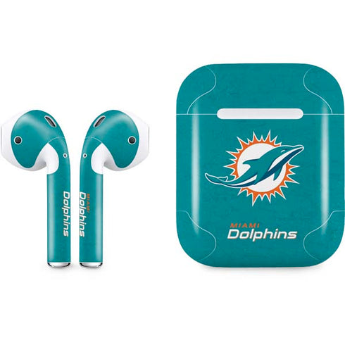 NFL Miami Dolphins Distressed- Aqua Apple AirPods Skin