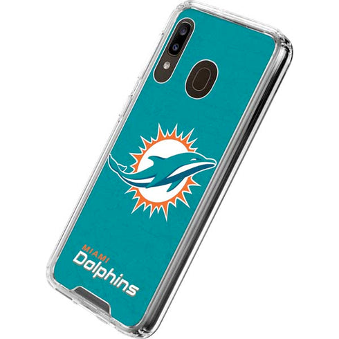 NFL Miami Dolphins Distressed- Aqua Galaxy A30 Clear Case