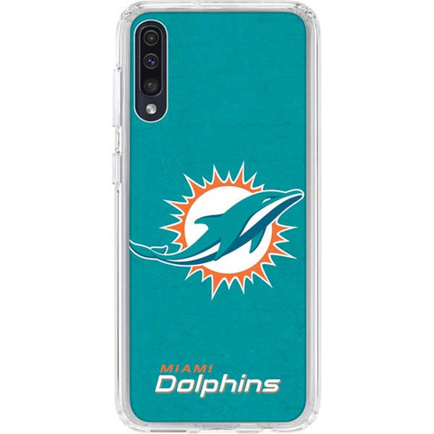 NFL Miami Dolphins Distressed- Aqua Galaxy A50 Clear Case
