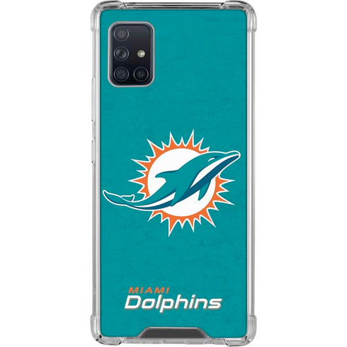 NFL Miami Dolphins Distressed- Aqua Galaxy A51 5G Clear Case