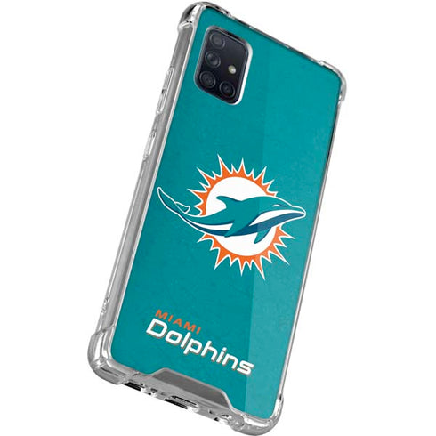 NFL Miami Dolphins Distressed- Aqua Galaxy A51 5G Clear Case