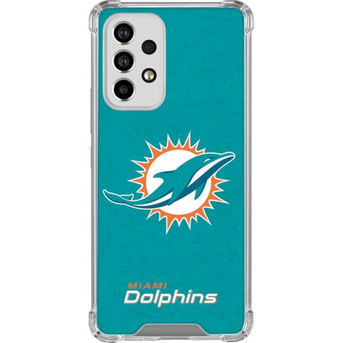 NFL Miami Dolphins Distressed- Aqua Galaxy A53 5G Clear Case