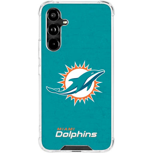 NFL Miami Dolphins Distressed- Aqua Galaxy A54 5G Clear Case