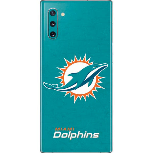 NFL Miami Dolphins Distressed- Aqua Galaxy Note 10 Skin