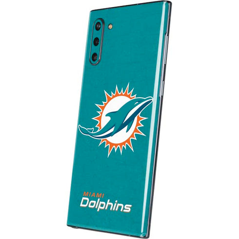 NFL Miami Dolphins Distressed- Aqua Galaxy Note 10 Skin