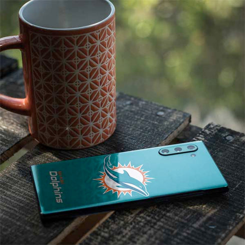 NFL Miami Dolphins Distressed- Aqua Galaxy Note 10 Skin
