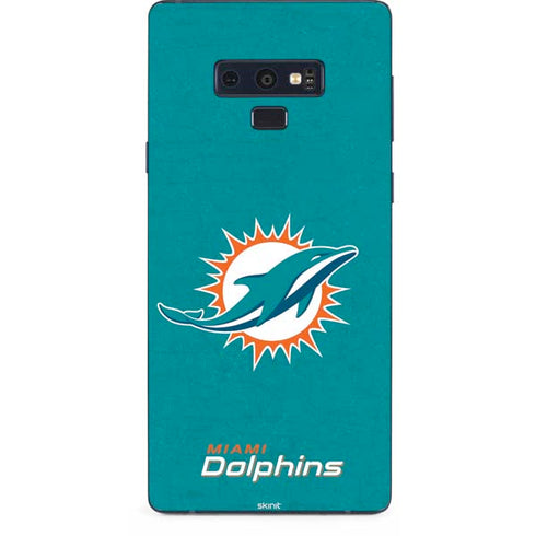 NFL Miami Dolphins Distressed- Aqua Galaxy Note 9 Skin