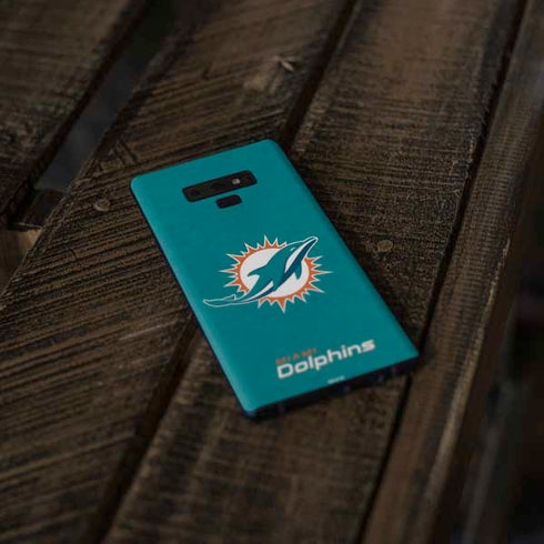 NFL Miami Dolphins Distressed- Aqua Galaxy Note 9 Skin