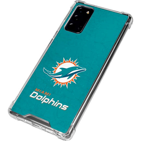NFL Miami Dolphins Distressed- Aqua Galaxy Note20 5G Clear Case