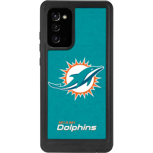 NFL Miami Dolphins Distressed- Aqua Galaxy Note20 5G Waterproof Case