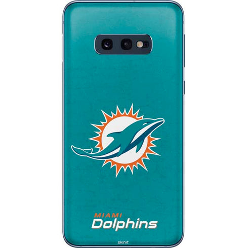 NFL Miami Dolphins Distressed- Aqua Galaxy S10e Skin