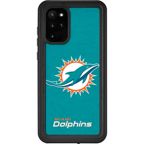 NFL Miami Dolphins Distressed- Aqua Galaxy S20 Plus Waterproof Case